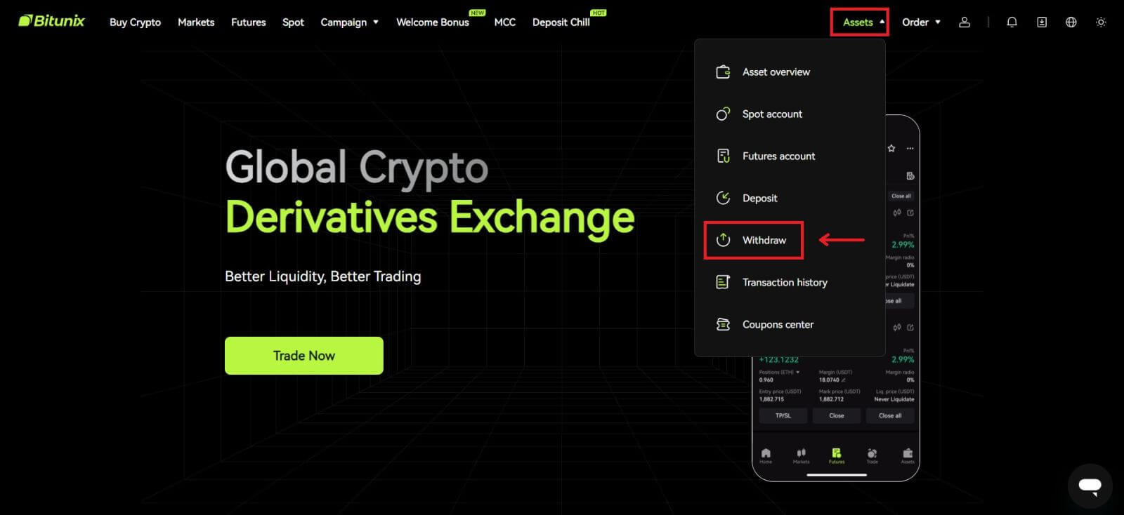 Paano Mag-withdraw mula sa Bitunix